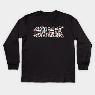 Cancer Survivor Cancer Fighter Cancer Support Kids Long Sleeve T-Shirt